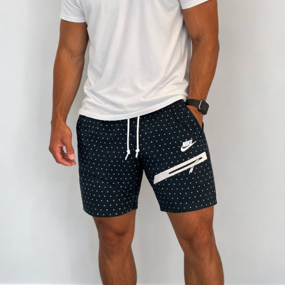 Nike Polka Dot Athletic Shorts Men’s M Black White Athleisure Running Gym Sports